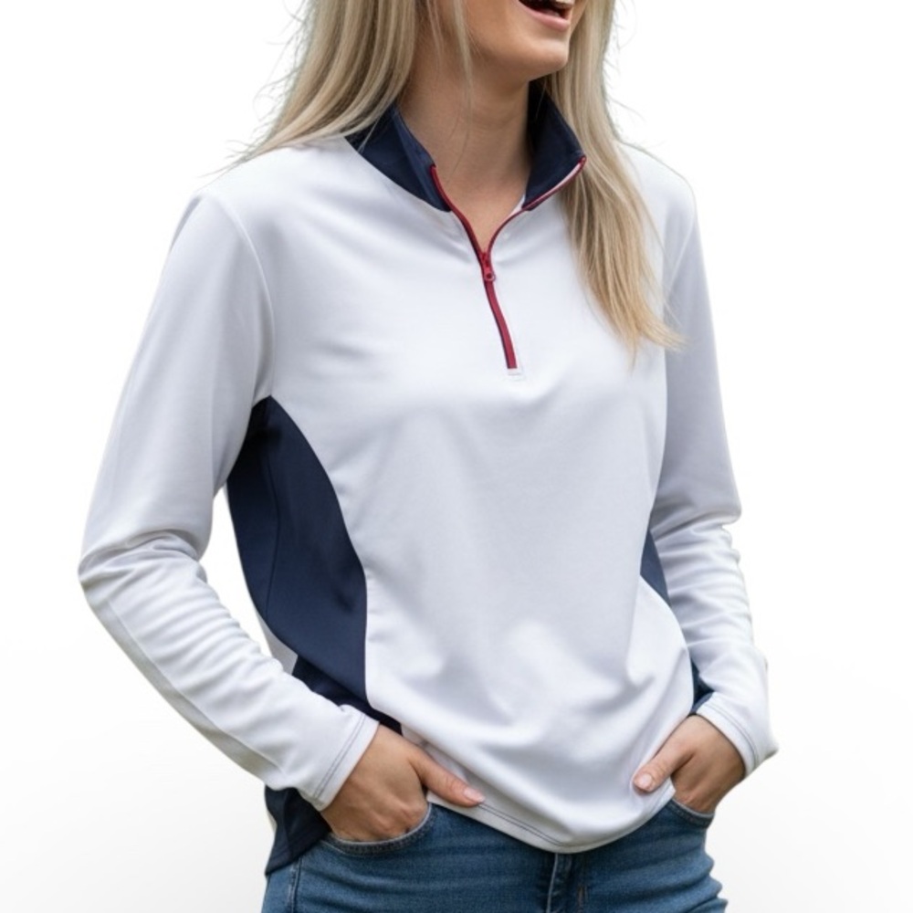 Foray Golf Long Sleeve V-Neck Polo Size Smalll